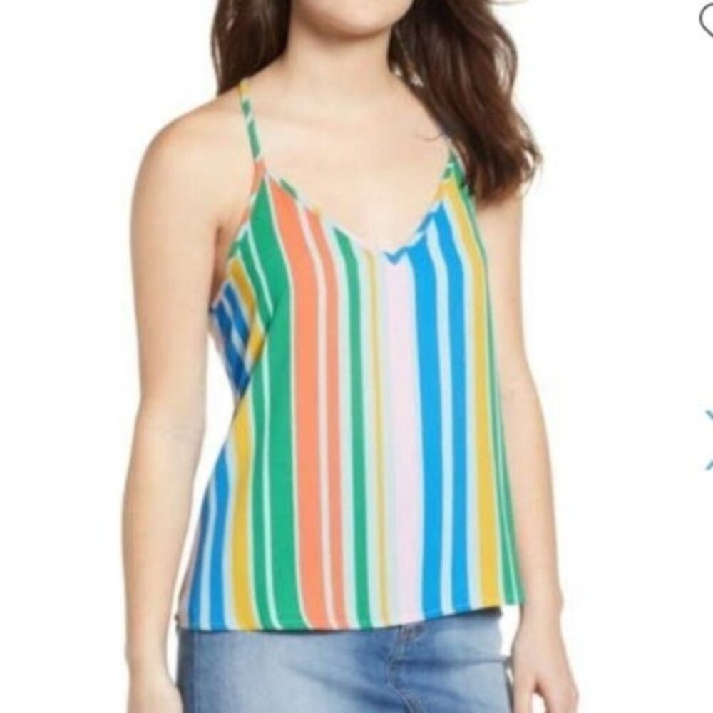 BP. Racer Back Cami Rainbow Stripes Tank Top‎ XS